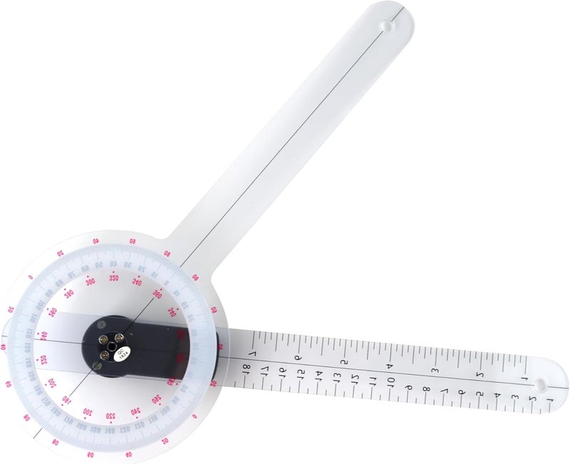 GemRed 12" Digital Goniometer 360 Degree Physical Therapy Plastic Protractor for Joint Range of Motion ROM Measurement - Image 4